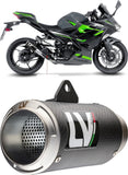 Exhaust Tip Without Sound Certification Lv Corsa Carbon Fiber Stainless Steel End Cap - Leovince Compatible With Kawasaki Z 500 - Se (2024-2026)
