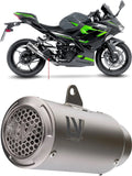 Tubo De Escape Sin Homologación Acústica Lv Corsa S Titano Fondo Acero - Leovince Compatible Con Kawasaki Z 400 (2022-2023)