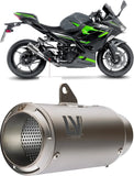 Tubo De Escape Sin Homologación Acústica Lv Corsa Titano Fondo Acero - Leovince Compatible Con Kawasaki Ninja 500 - Se (2024-2026)