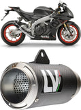 Tubo De Escape Sin Homologación Acústica Lv-14 R Acero Fondo Carbono - Leovince Compatible Con Honda Cbr 500 R (2019-2023)