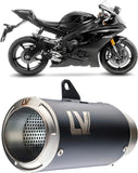 Tubo De Escape Sin Homologación Acústica Lv Corsa Acero Negro Fondo Acero - Leovince Compatible Con Yamaha Yzf-R6 (2006-2021)