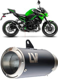 Tubo De Escape Sin Homologación Acústica Lv Corsa Acero Negro Fondo Acero - Leovince Compatible Con Kawasaki Z 900 (2020-2024)