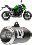 Tubo De Escape Sin Homologación Acústica Lv Corsa Carbono Fondo Acero - Leovince Compatible Con Kawasaki Z 900 (2020-2024)