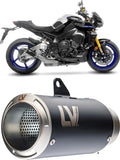 Tubo De Escape Sin Homologación Acústica Lv Corsa Acero Negro Fondo Acero - Leovince Compatible Con Yamaha Mt-10 - Sp (2016-2020)