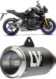 Tubo De Escape Sin Homologación Acústica Lv Corsa Carbono Fondo Acero - Leovince Compatible Con Yamaha Mt-10 - Sp (2022-2025)
