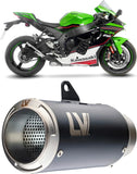 Tubo De Escape Sin Homologación Acústica Lv Corsa Acero Negro Fondo Acero - Leovince Compatible Con Kawasaki Zx 10Rr Ninja (2021-2024)