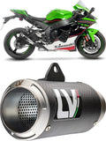 Tubo De Escape Sin Homologación Acústica Lv Corsa Carbono Fondo Acero - Leovince Compatible Con Kawasaki Zx 10Rr Ninja (2017-2020)