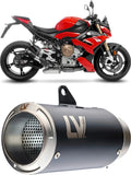Tubo De Escape Sin Homologación Acústica Lv Corsa Acero Negro Fondo Acero - Leovince Compatible Con Bmw M 1000 Rr (2025-2026)