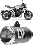 Tubo De Escape Sin Homologación Acústica Lv Corsa Carbono Fondo Acero - Leovince Compatible Con Honda Cb 1000 R Neo Sports Café (2018-2024)
