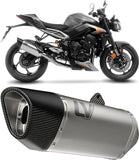 Sistema De Escape Completo Sin Catalizador Y Sin Homologación Acústica Lv-14 R Titano Fondo Carbono - Leovince Compatible Con Triumph Street Triple 765 A2 (2023-2024)