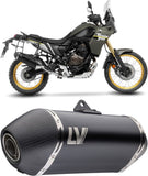 Exhaust Tip Without Sound Certification Lv-14 Steel Black Carbon Fiber End Cap - Leovince Compatible With Yamaha Ténéré 700 (2025-2026)
