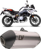 Tubo De Escape Sin Homologación Acústica Lv-14 Acero Fondo Carbono - Leovince Compatible Con Bmw F 850 Gs - Adventure (2018-2024)