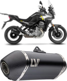 Tubo De Escape Sin Homologación Acústica Lv-14 Acero Negro Fondo Carbono - Leovince Compatible Con Moto Guzzi Stelvio (2024-2026)