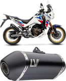 Tubo De Escape Sin Homologación Acústica Lv-14 Acero Negro Fondo Carbono - Leovince Compatible Con Honda Crf 1100 L Africa Twin Adventure Sports (2024-2026)