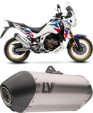Exhaust Tip Without Sound Certification Lv-14 Stainless Steel Carbon Fiber End Cap - Leovince Compatible With Honda Crf 1100 L Africa Twin Dct (2024-2026)