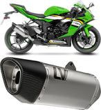 Tubo De Escape Sin Homologación Acústica Lv-14 R Acero Fondo Carbono - Leovince Compatible Con Kawasaki Zx 6R Ninja (2024-2026)