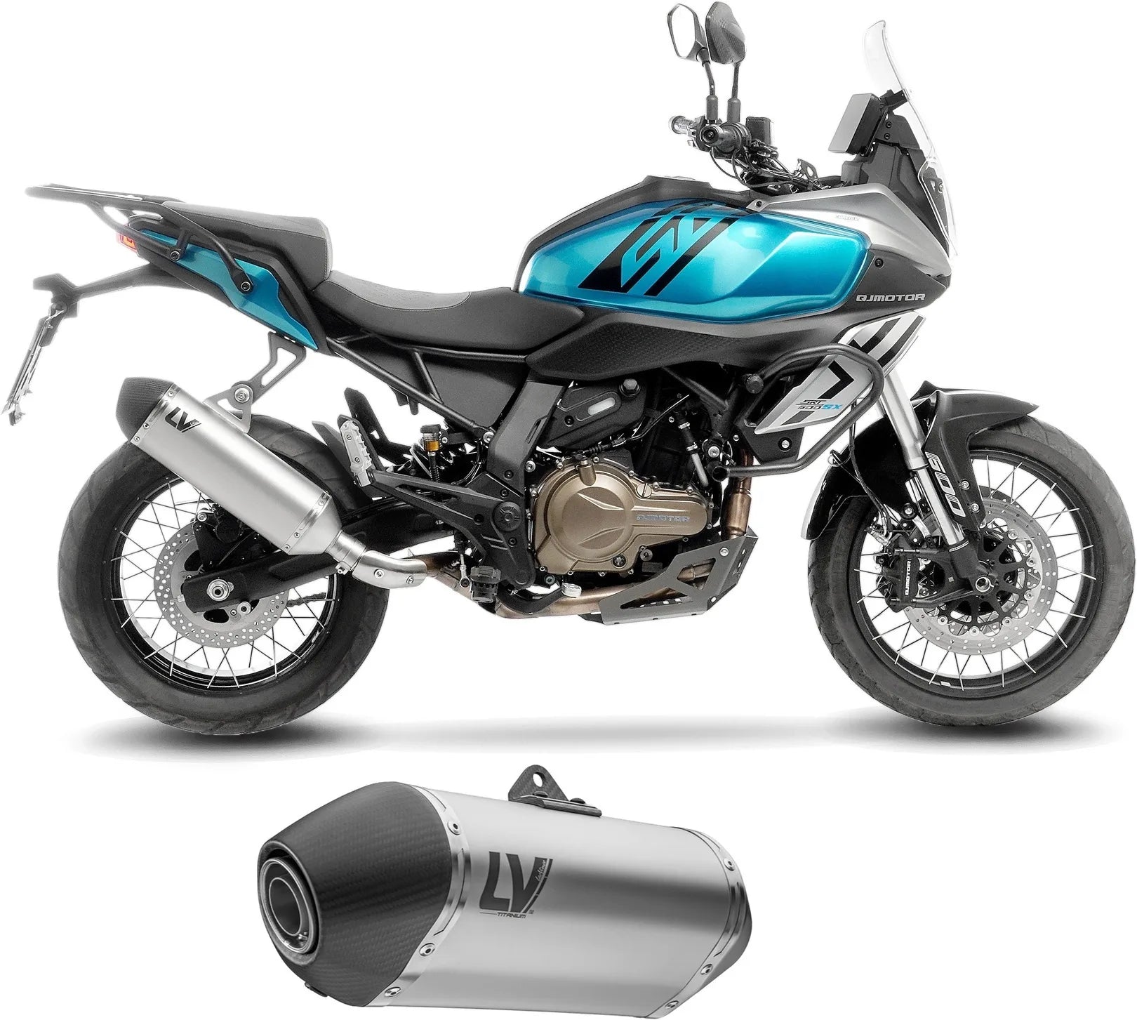 Tubo De Escape Sin Homologación Acústica Lv-14 Acero Fondo Carbono - Leovince Compatible Con Qj Motor Srt 600 Sx (2024-2026)