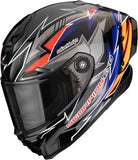 Casco Integral Para Moto Scorpion Exo Exo-Race Air Ultra Tct / Carbon Negro Azul Naranja Move On Talla S