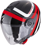 Urban Motorcycle Helmet Scorpion Exo Exo-City Ii Polycarbonate Black Red Riva Size Xs