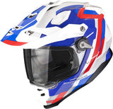Full-Face Motorcycle Helmet Scorpion Exo Adf-9000 Air Ultra Tct White Blue Red Patrol Size Xs