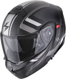 Flip-Up Motorcycle Helmet Scorpion Exo Exo-930 Evo Polycarbonate Matt Black Silver Ardens Size M