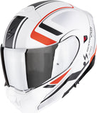Flip-Up Motorcycle Helmet Scorpion Exo Exo-930 Evo Polycarbonate Matt White Black Red Ardens Size M