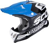 Casco Off-Road Para Moto Scorpion Exo Vx-22 Air Ultra Tct Negro Blanco Azul Updown Talla Xs
