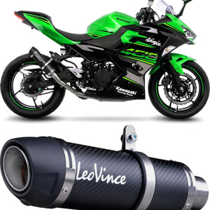 Tubo De Escape Sin Homologación Acústica Gp Corsa Evo Carbono - Leovince Compatible Con Kawasaki Ninja 500 - Se (2024-2026)