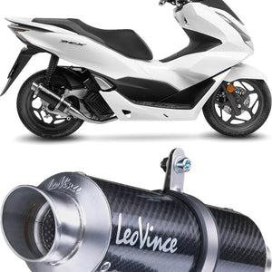 Sistema De Escape Completo Sin Catalizador Y Sin Homologación Acústica Gp Corsa Carbono - Leovince Compatible Con Honda Pcx 125 (2021-2024)