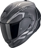 Full-Face Motorcycle Helmet Scorpion Exo Exo-491 Polycarbonate Black Silver Kripta Size Xl