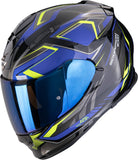 Full-Face Motorcycle Helmet Scorpion Exo Exo-491 Polycarbonate Black Blue Zumo Size Xs