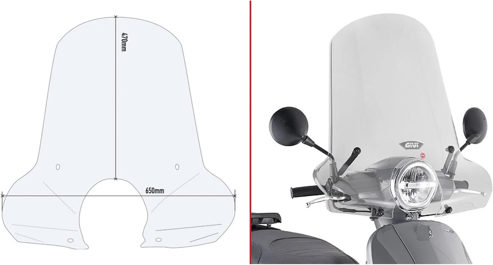 Parabrisas Incolore - Givi Compatible Con Sym Fiddle 125 (2020)