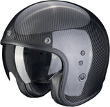 Casco Urban Para Moto Scorpion Exo Belfast Evo Carbon Carbon Fiber Negro Solid Talla Xxl