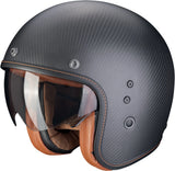 Casco Urban Para Moto Scorpion Exo Belfast Evo Carbon Carbon Fiber Negro Mate Solid Talla Xxl
