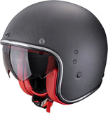 Casco Urban Para Moto Scorpion Exo Belfast Evo Carbon Carbon Fiber Negro Mate Rojo Solid Talla Xl