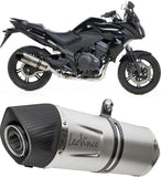 Tubo De Escape Sin Homologación Acústica Lv One Evo Acero Fondo Carbono - Leovince Compatible Con Honda Vfr 1200 X Crosstourer Dct (2012-2015)