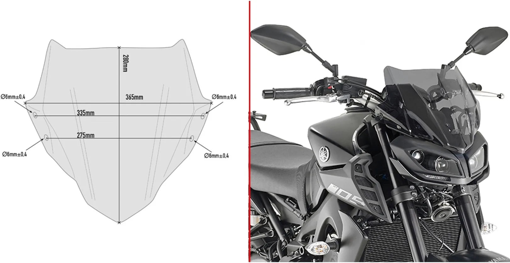 Cúpula Ahumada - Givi Compatible Con Yamaha Mt-09 (2017-2020)
