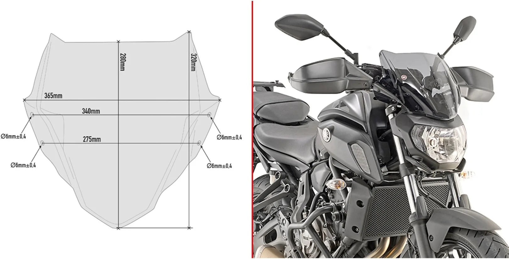 Cúpula Ahumada - Givi Compatible Con Yamaha Mt-07 (2018-2020)