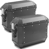 Monokey Trekker Alaska Black Aluminium Side Cases - 72 Lt Trekker Alaska Aluminium - Givi Compatible With Honda Xl 125 V Varadero (2007-2014)