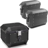 Trekker Alaska Aluminium Black Top Case + Side Cases - 116 Lt Trekker Alaska Aluminium - Givi Compatible With Royal Enfield Scram 411 (2022-2024)