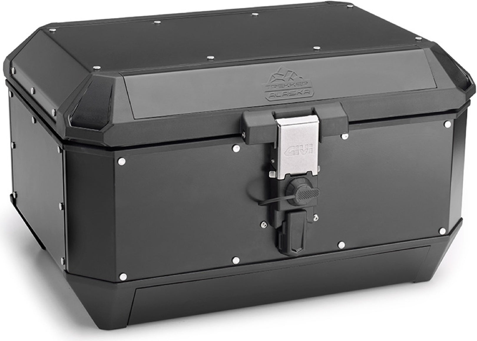Monokey Trekker Alaska Black Aluminium Top Case - 56 Lt Trekker Alaska Aluminium - Givi Compatible With Moto Guzzi Stelvio 1000 (2024)