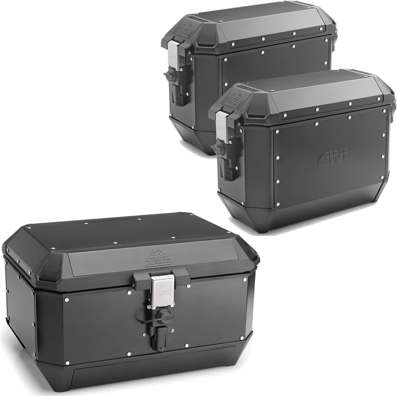 Baúl + Maletas Laterales Trekker Alaska Aluminio Negro 128 Lt Trekker Alaska Aluminio - Givi Compatible Con Benelli Trk 702 (2023-2024)