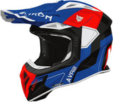 Casco Off-Road Para Moto Airoh Aviator Ace 2 - Av22S18 Composite Carbon Azul Rojo Gloss Shield Talla M