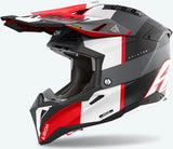Casco Off-Road Para Moto Airoh Aviator 3 - Av3M16 Hpc Carbon Gris Rojo Mate Monarch Talla L