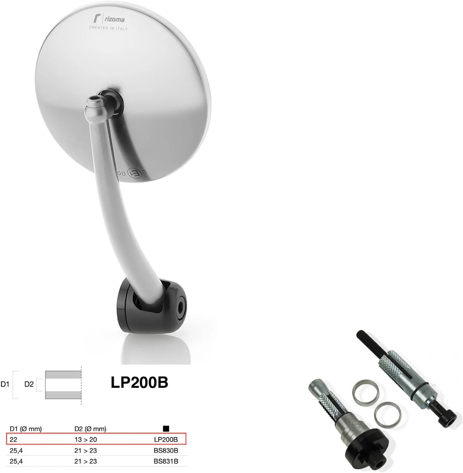 Espejo End Mount Izquierdo Universal Ø22(13>20) Spirit Rs - Rizoma Compatible Con Ktm