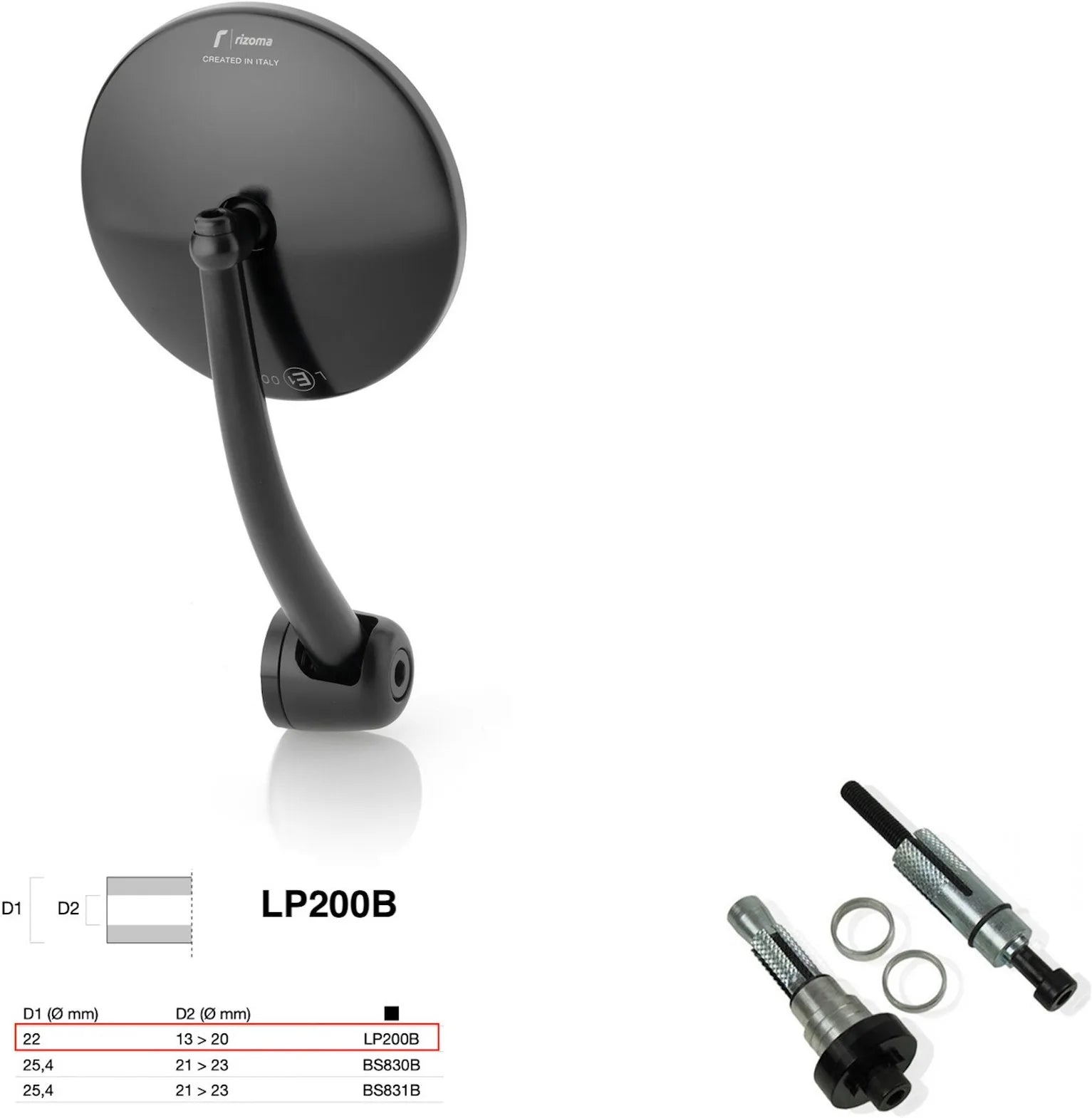 Espejo End Mount Izquierdo Universal Ø22(13>20) Spirit Rs - Rizoma Compatible Con Ktm
