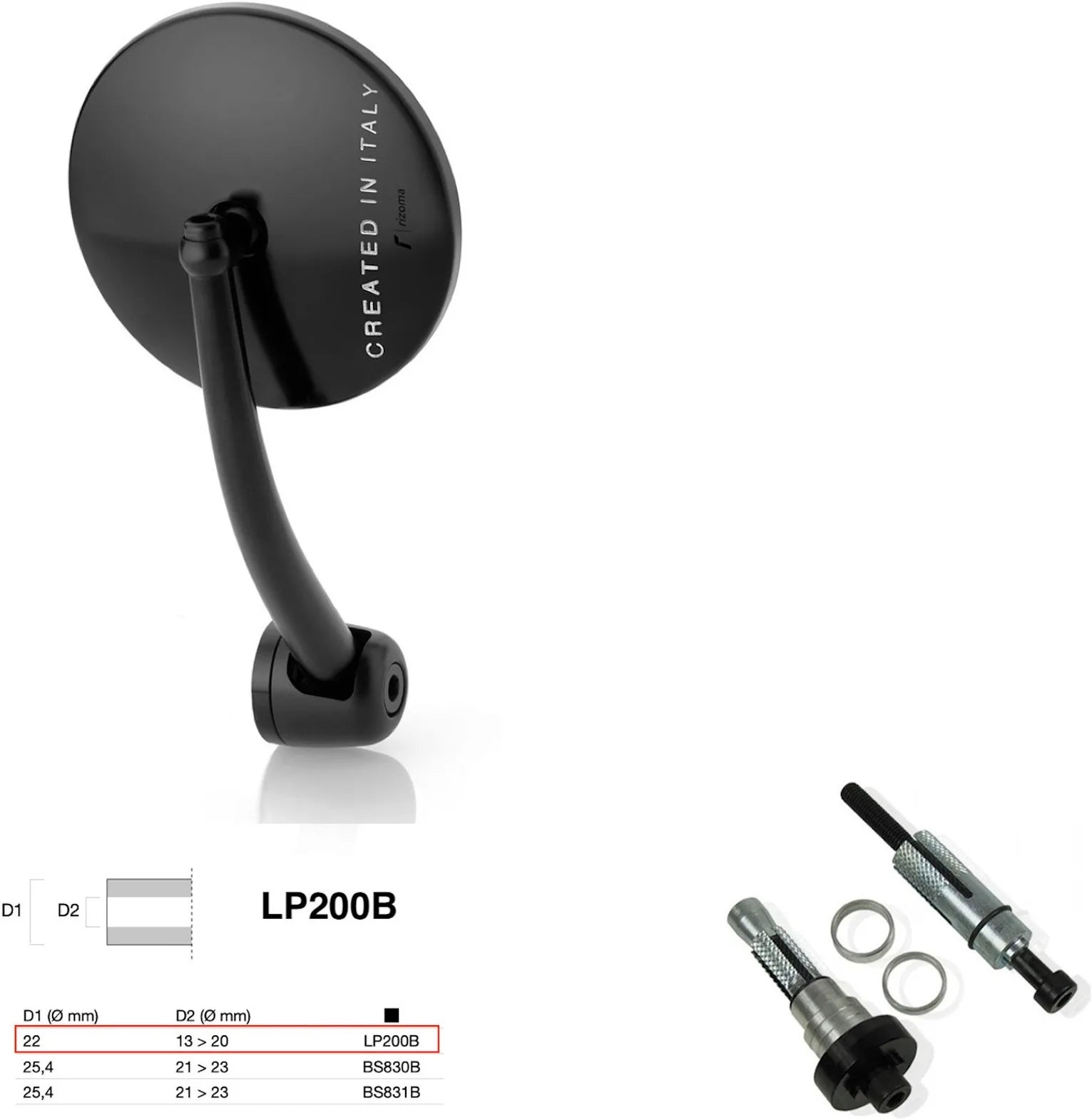 Espejo End Mount Izquierdo Universal Ø22(13>20) Spirit Rs - Rizoma Compatible Con Ktm