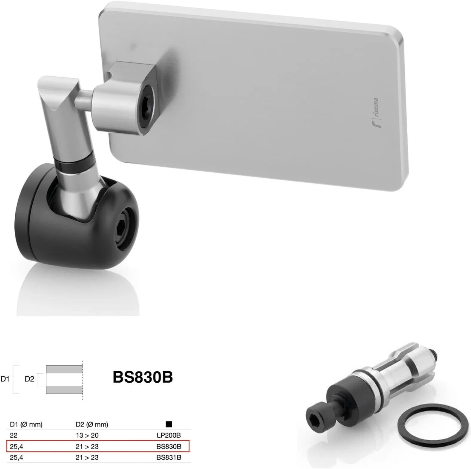 Espejo End Mount Derecho Universal Ø24,5(21>23) Quantum End - Rizoma Compatible Con Ktm