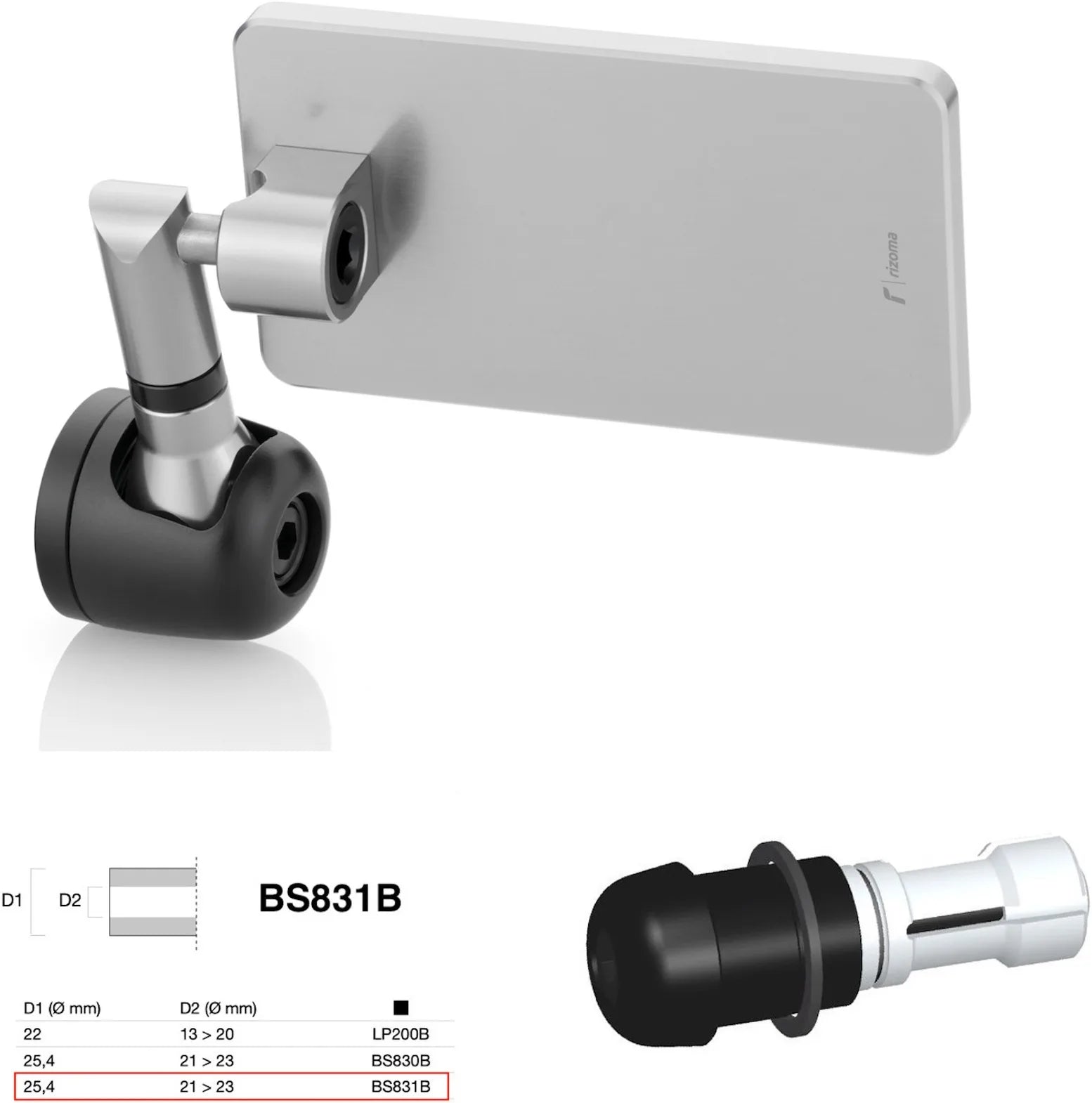 Espejo End Mount Derecho Universal Ø24,5(21>23) Quantum End - Rizoma Compatible Con Ktm