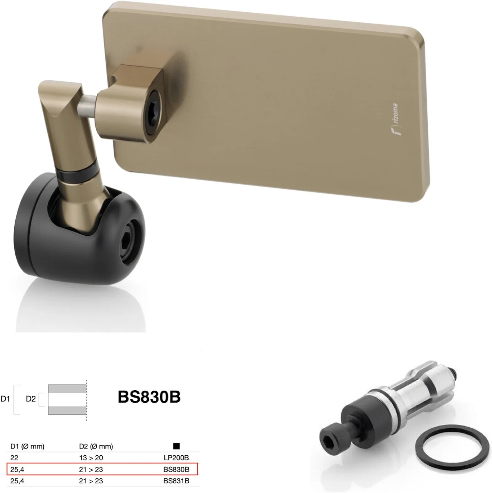 Espejo End Mount Derecho Universal Ø24,5(21>23) Quantum End - Rizoma Compatible Con Ktm